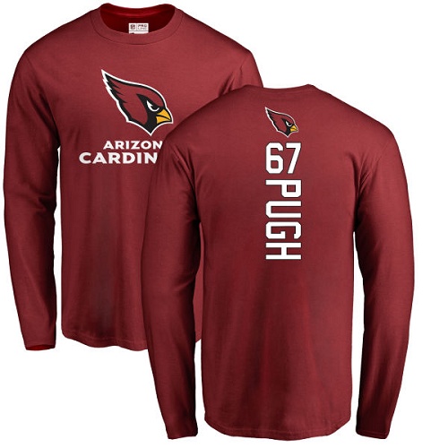 Arizona Cardinals Men Maroon Justin Pugh Backer NFL Football #67 Long Sleeve T Shirt